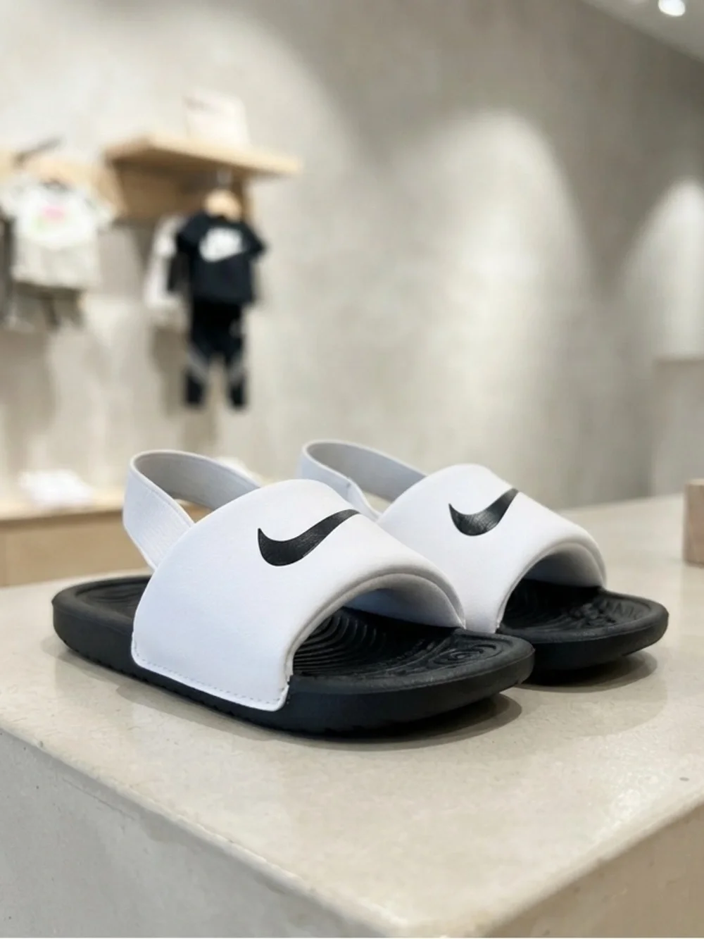 New Nike Kawa Slide (TD) Toddler Sandals - White/Black Size 8c